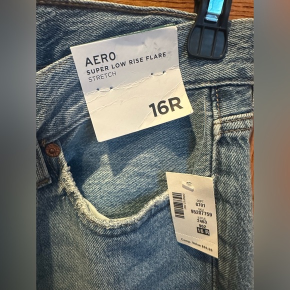 Aeropostale Super Low Rise Flare Stretch Jeans New 16R NWT Size 16 Aero - Picture 3 of 12